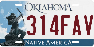 OK license plate 314FAV