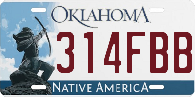 OK license plate 314FBB