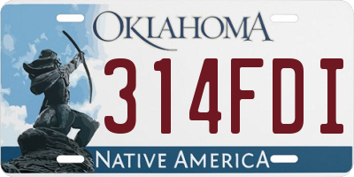OK license plate 314FDI