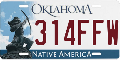 OK license plate 314FFW