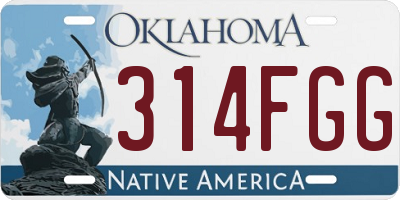OK license plate 314FGG