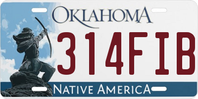 OK license plate 314FIB