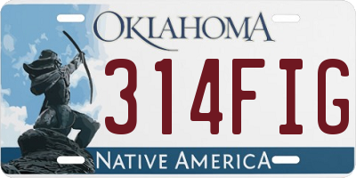 OK license plate 314FIG