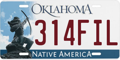 OK license plate 314FIL