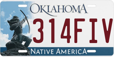 OK license plate 314FIV