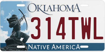 OK license plate 314TWL