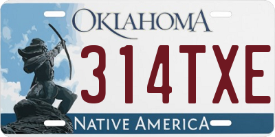 OK license plate 314TXE