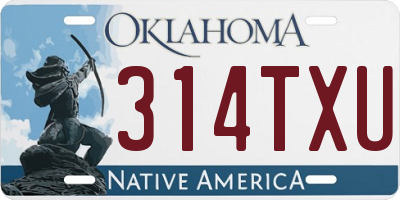 OK license plate 314TXU