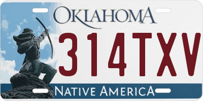 OK license plate 314TXV