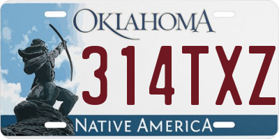OK license plate 314TXZ