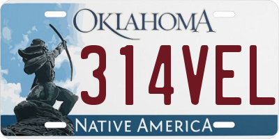 OK license plate 314VEL