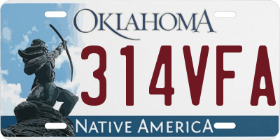OK license plate 314VFA