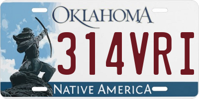 OK license plate 314VRI