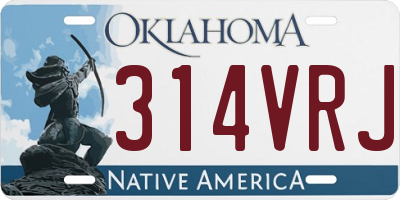OK license plate 314VRJ
