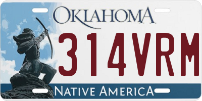 OK license plate 314VRM