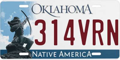 OK license plate 314VRN