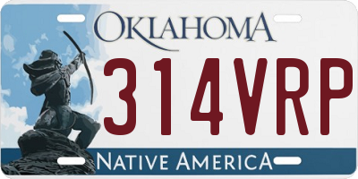 OK license plate 314VRP