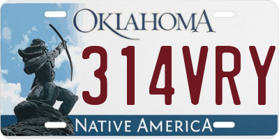 OK license plate 314VRY