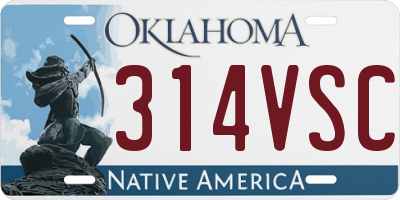 OK license plate 314VSC