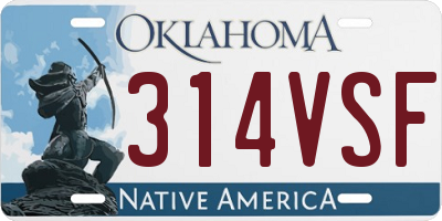 OK license plate 314VSF