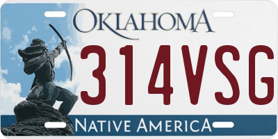 OK license plate 314VSG