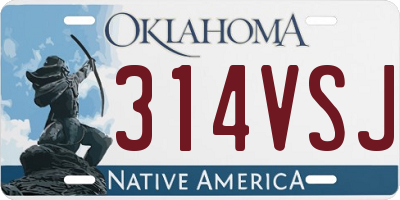OK license plate 314VSJ