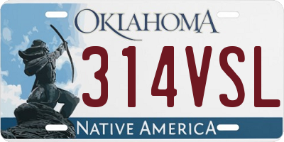 OK license plate 314VSL
