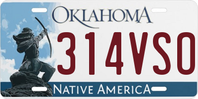OK license plate 314VSO