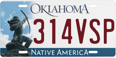 OK license plate 314VSP
