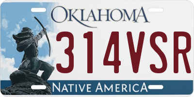 OK license plate 314VSR