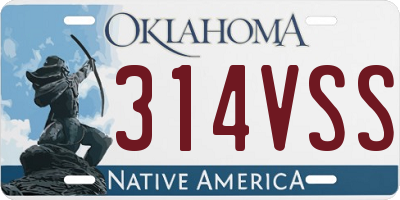 OK license plate 314VSS