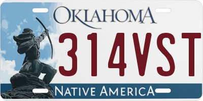 OK license plate 314VST
