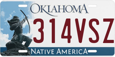 OK license plate 314VSZ