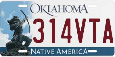OK license plate 314VTA