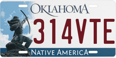 OK license plate 314VTE