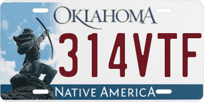OK license plate 314VTF