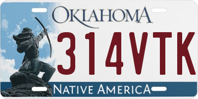OK license plate 314VTK