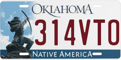 OK license plate 314VTO
