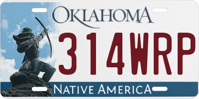 OK license plate 314WRP