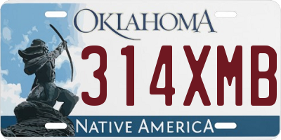 OK license plate 314XMB