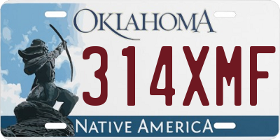 OK license plate 314XMF