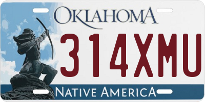 OK license plate 314XMU