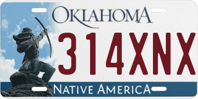 OK license plate 314XNX