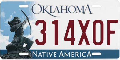 OK license plate 314XOF