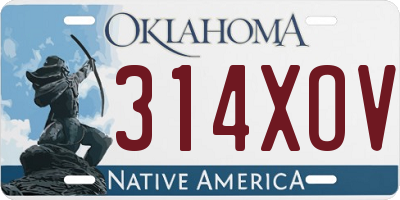 OK license plate 314XOV