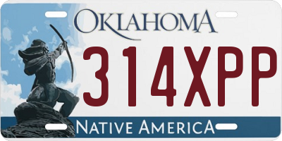 OK license plate 314XPP