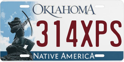 OK license plate 314XPS