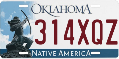 OK license plate 314XQZ