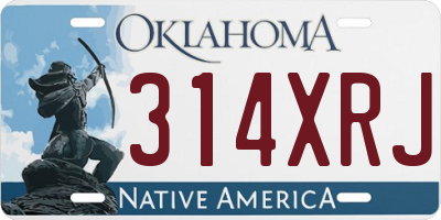 OK license plate 314XRJ