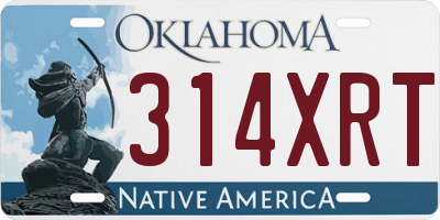 OK license plate 314XRT
